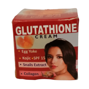 Crème glutathione qui permet de blanchir et d'éclaircir la peau en convertissant la mélanine en une couleur plus claire et en désactivant l'enzyme qui aide à produire le pigment.